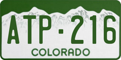 CO license plate ATP216