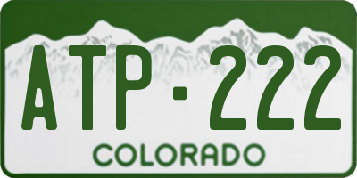 CO license plate ATP222