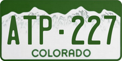 CO license plate ATP227