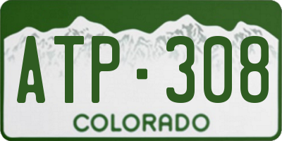 CO license plate ATP308