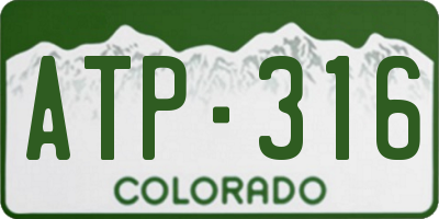 CO license plate ATP316