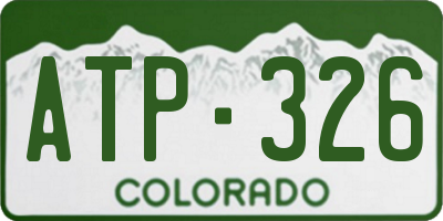 CO license plate ATP326