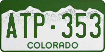 CO license plate ATP353