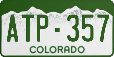 CO license plate ATP357