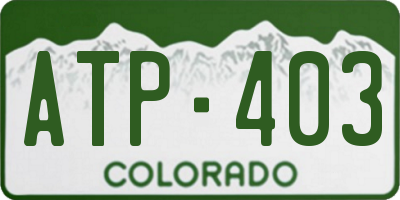 CO license plate ATP403