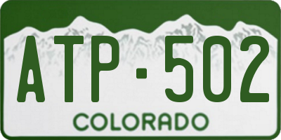 CO license plate ATP502