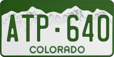 CO license plate ATP640
