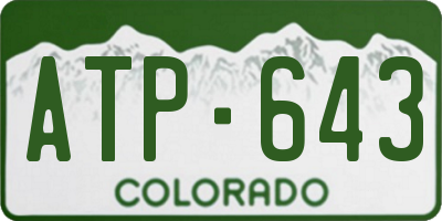CO license plate ATP643