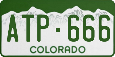 CO license plate ATP666