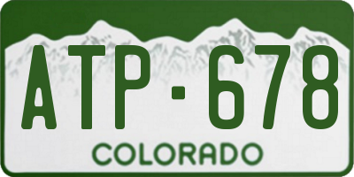 CO license plate ATP678