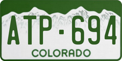 CO license plate ATP694
