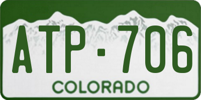 CO license plate ATP706