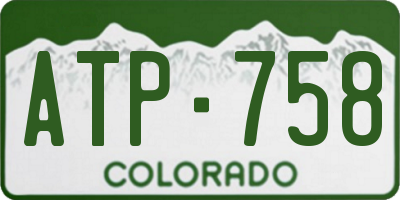 CO license plate ATP758