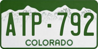 CO license plate ATP792