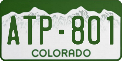 CO license plate ATP801
