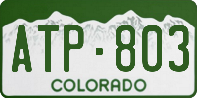 CO license plate ATP803