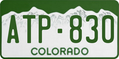CO license plate ATP830