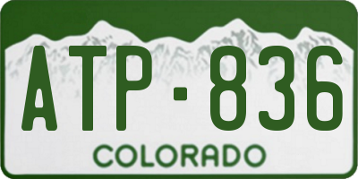 CO license plate ATP836