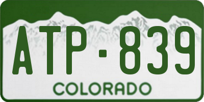 CO license plate ATP839