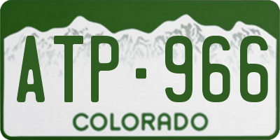 CO license plate ATP966
