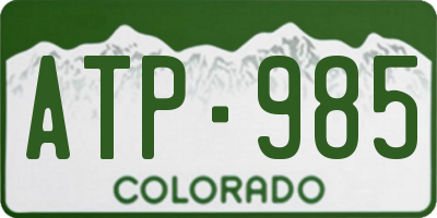 CO license plate ATP985