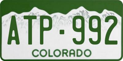 CO license plate ATP992