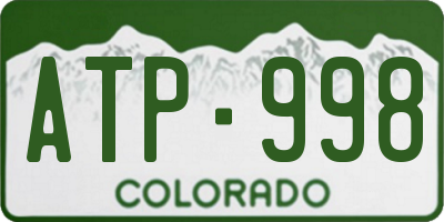 CO license plate ATP998