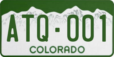 CO license plate ATQ001