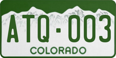 CO license plate ATQ003