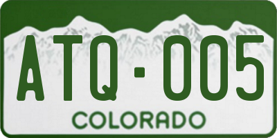 CO license plate ATQ005