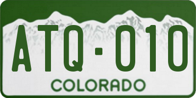 CO license plate ATQ010