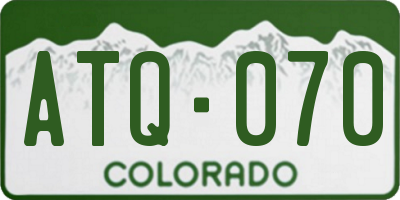 CO license plate ATQ070