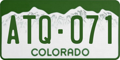 CO license plate ATQ071
