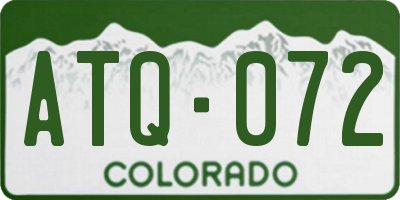 CO license plate ATQ072