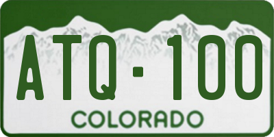 CO license plate ATQ100