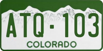 CO license plate ATQ103