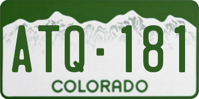 CO license plate ATQ181