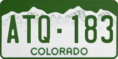 CO license plate ATQ183