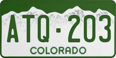CO license plate ATQ203