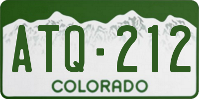 CO license plate ATQ212