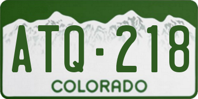CO license plate ATQ218
