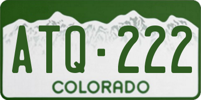 CO license plate ATQ222
