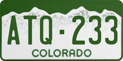 CO license plate ATQ233