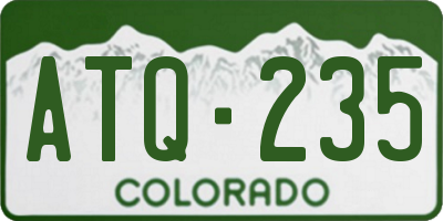 CO license plate ATQ235
