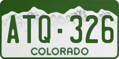 CO license plate ATQ326