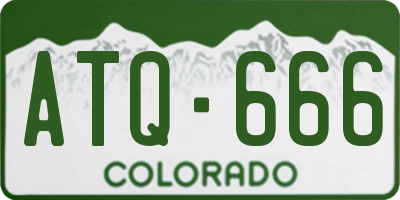 CO license plate ATQ666