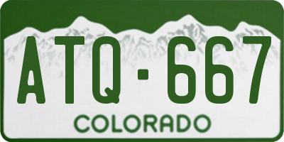 CO license plate ATQ667