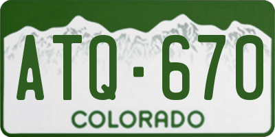 CO license plate ATQ670