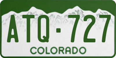 CO license plate ATQ727