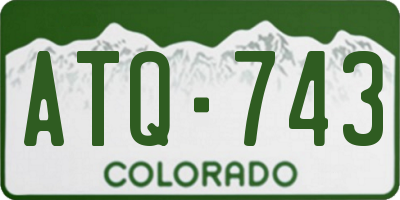 CO license plate ATQ743
